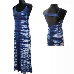 Green Dragon Strappy Tie Dye V-Neck Summer Dress Size S